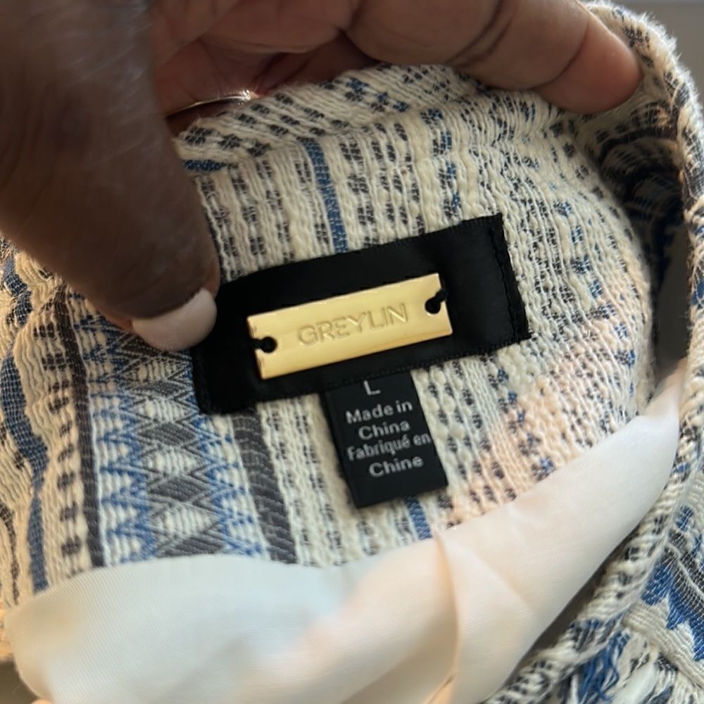 Greylin Bea Textured Striped Jacket L - Picture 8 of 9